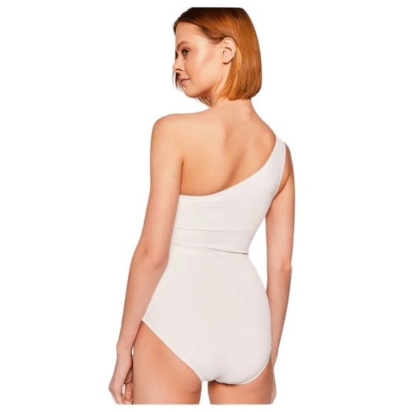 Michael Kors Women White Embellished One-Shoulder One-Piece Swimsuit Size US 16 - Picture 5 of 12